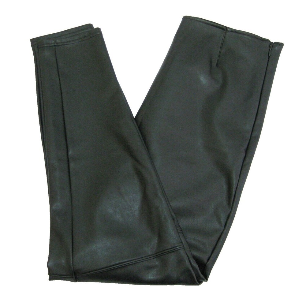 ABERCROMBIE & FITCH Women's Size Large Black Vegan Faux Leather Pants Rockstar